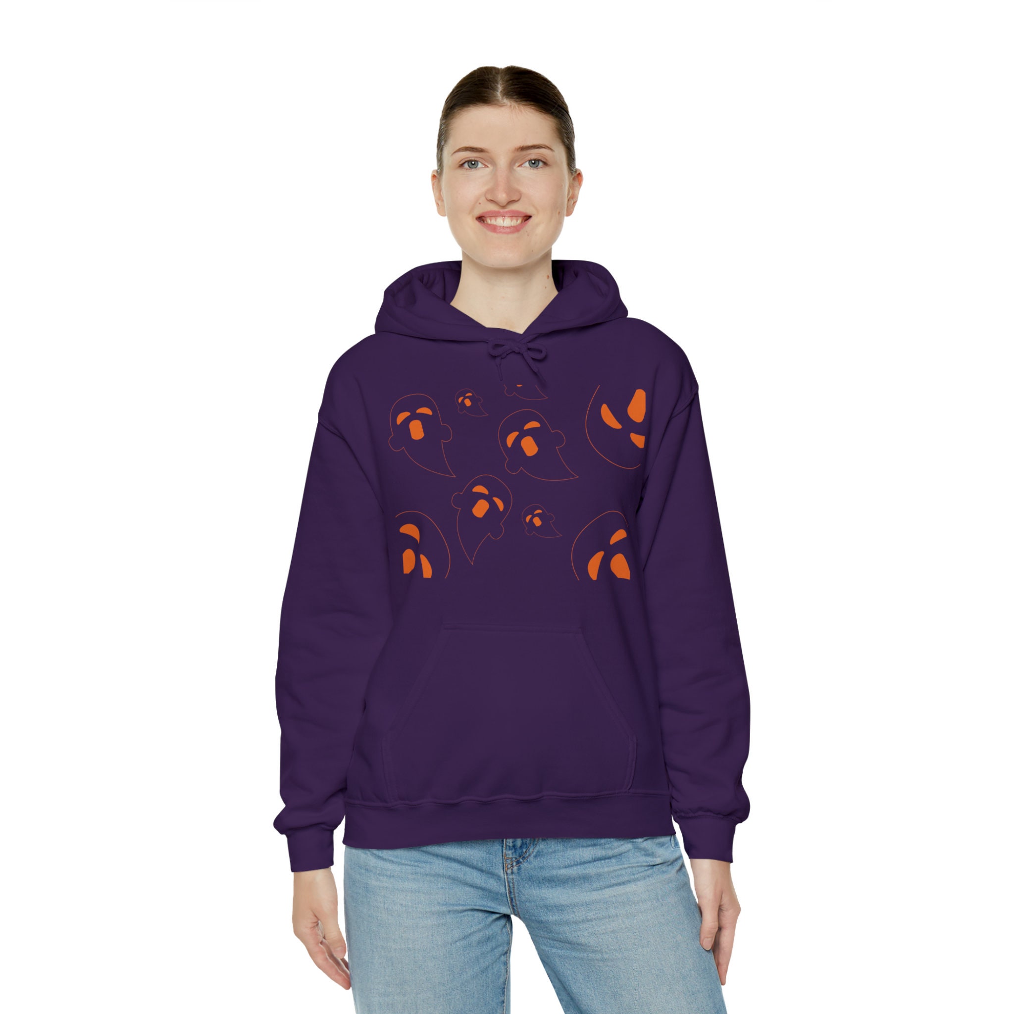 Discover Cutie Pumpkin Ghost Purple Hoodie, Halloween Themed Hoodie, Unisex Sweatshirt, Cozi&style