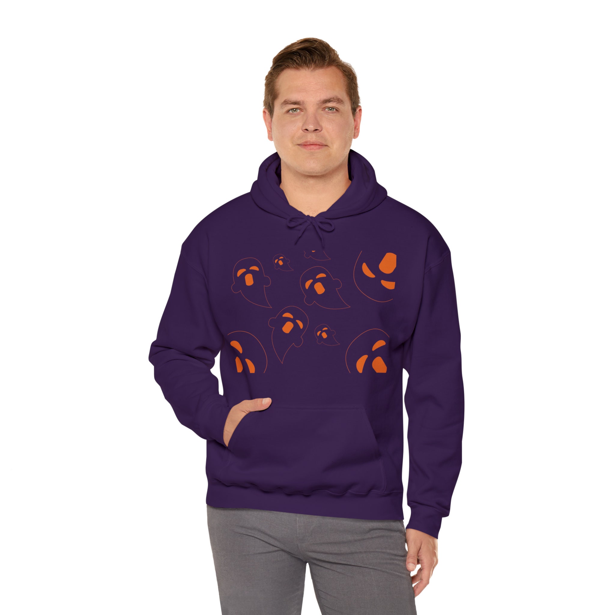 Discover Cutie Pumpkin Ghost Purple Hoodie, Halloween Themed Hoodie, Unisex Sweatshirt, Cozi&style