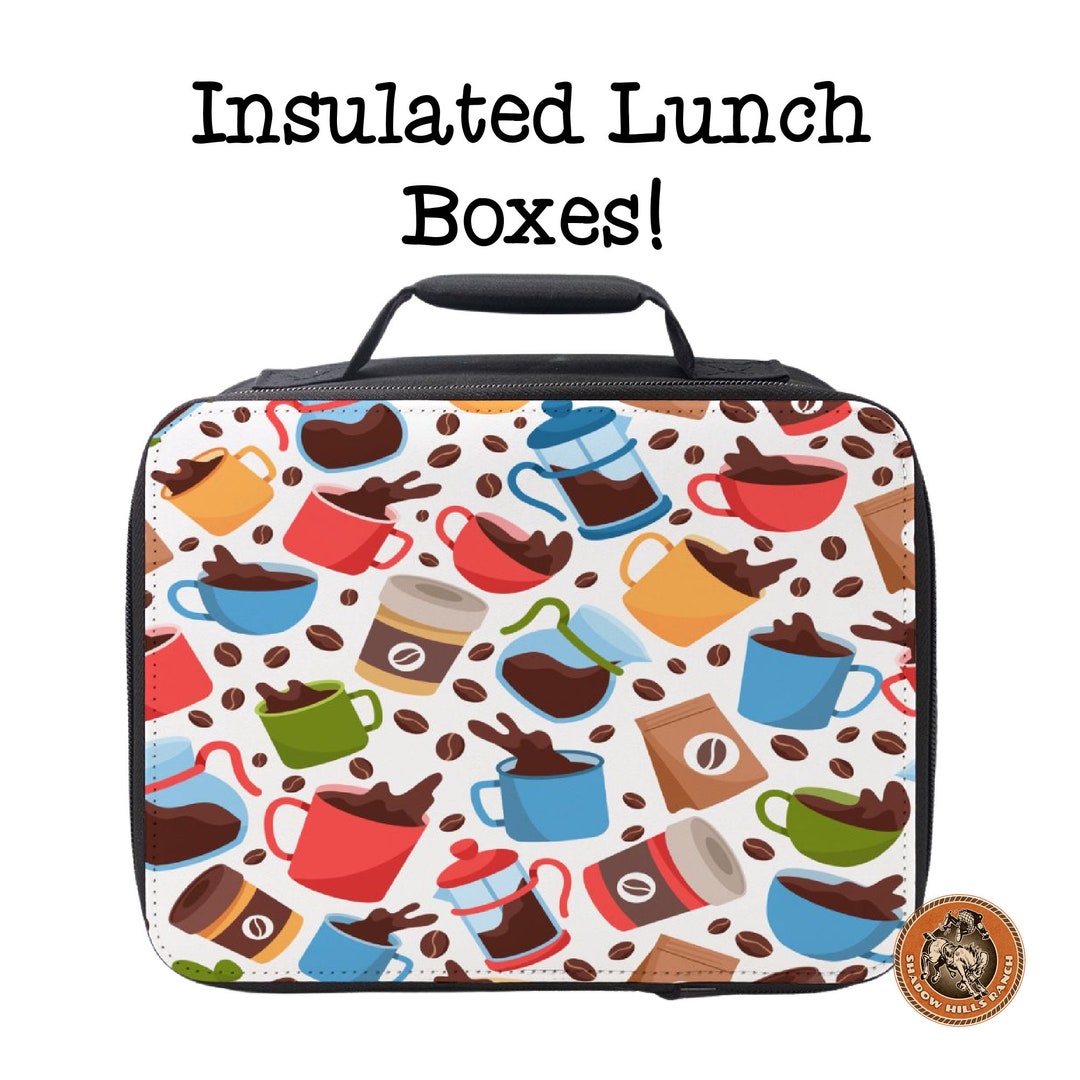 Coffee Lover's Lunch Box, Insulated Lunch Box, Office Lunch Box, Funny