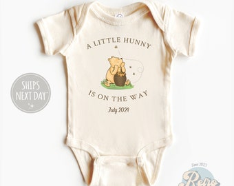 A Little Hunny Is On The Way Bodysuit - Cute Announcement Baby Onesie® - Personalized New Baby Onesie® - Custom Pregnancy Reveal
