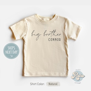 Personalized Name Big Brother Custom Name Toddler Shirt Pregnancy Announcement Sibling Kids Tee Retro Gift Big Brother Gift