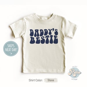 Daddy&#39;s Bestie Toddler Shirt - Fathers Day Kids Tee - Retro Stone Toddler Shirt - Father&#39;s Day Gift
