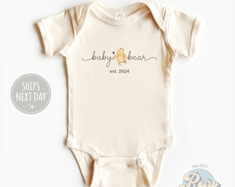 Baby Bear Bodysuit - Cute Announcement Baby Onesie® - Personalized New Baby Onesie® - Custom Pregnancy Reveal