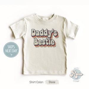 Daddy&#39;s Bestie Toddler Shirt - Fathers Day Kids Tee - Father&#39;s Day Gift - Retro Stone Toddler Shirt