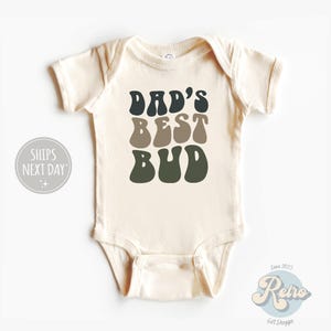 Dad's Best Bud Onesie®Father's Day Natural Baby Bodysuit Boys Retro Baby Gift Fathers Day Gift