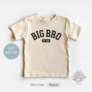 Big Bro Est. 2026 Shirt Custom Personalized Name Toddler Shirt Pregnancy Announcement Sibling Kids Tee Retro Gift Big Brother Gift