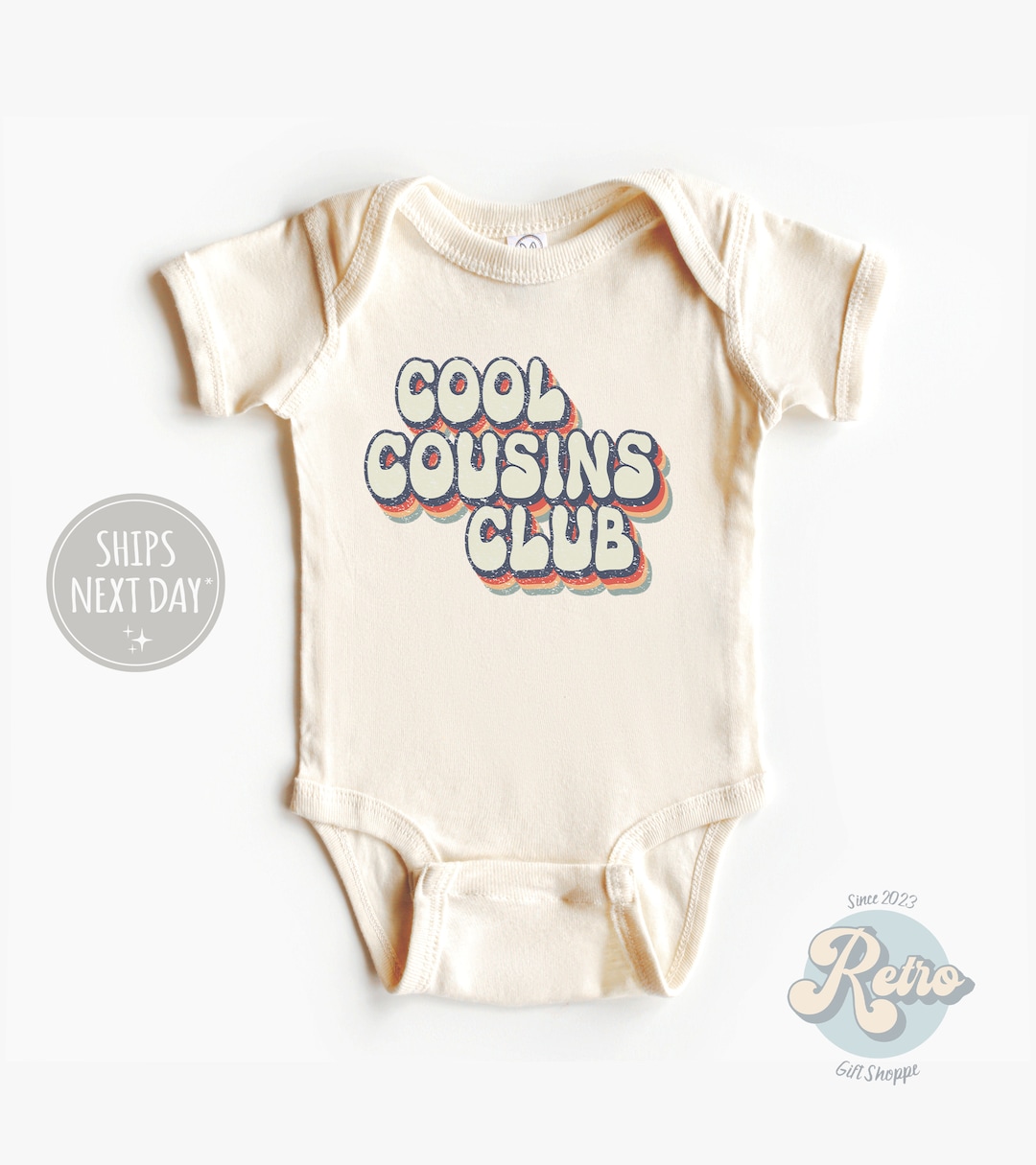 Cool Cousins Club Bodysuit Matching Cousin Natural Baby Onesie