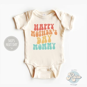 Happy Mother's Day Mommy Bodysuit - Mothers Day Natural Baby Onesie® - Retro Baby Gift - Mother's Day Gift