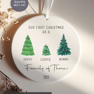 Family of Three Christmas Ornament - New Baby Christmas 2025