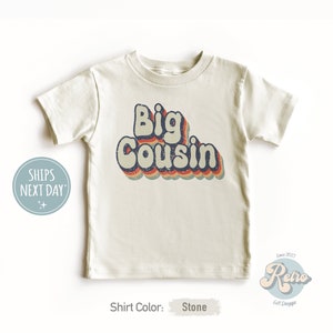 Big Cousin Toddler Shirt - Cousin Natural Kids Tee - Retro Cousin Gift - Big Cousin Gift