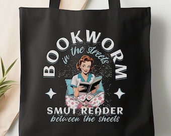Funny Spicy Reader Tote Bag, Gift for Smut Reader Library Book Bag, Dirty Book Lover Fan Purse,  Shopping Bag, Bookish Merch Grocery Bag