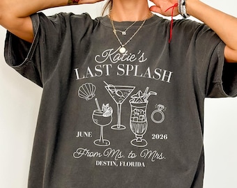 Custom Mermaid Bachelorette T-Shirt: Last Splash, Beach Party