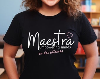 Professeur bilingue PNG, Professeur d’espagnol PNG, Maestra PNG, Professeur bilingue, Cadeau de professeur d’espagnol, Sublimation de T-shirt de professeur d’espagnol