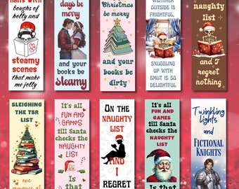 Spicy Bookmark PNG Holiday Set, Smut Bookmark Sublimate, Funny Christmas Romance Bookmarks, Adult Bookmark Sublimation, PDF Digital Download