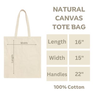 canvas bag size info