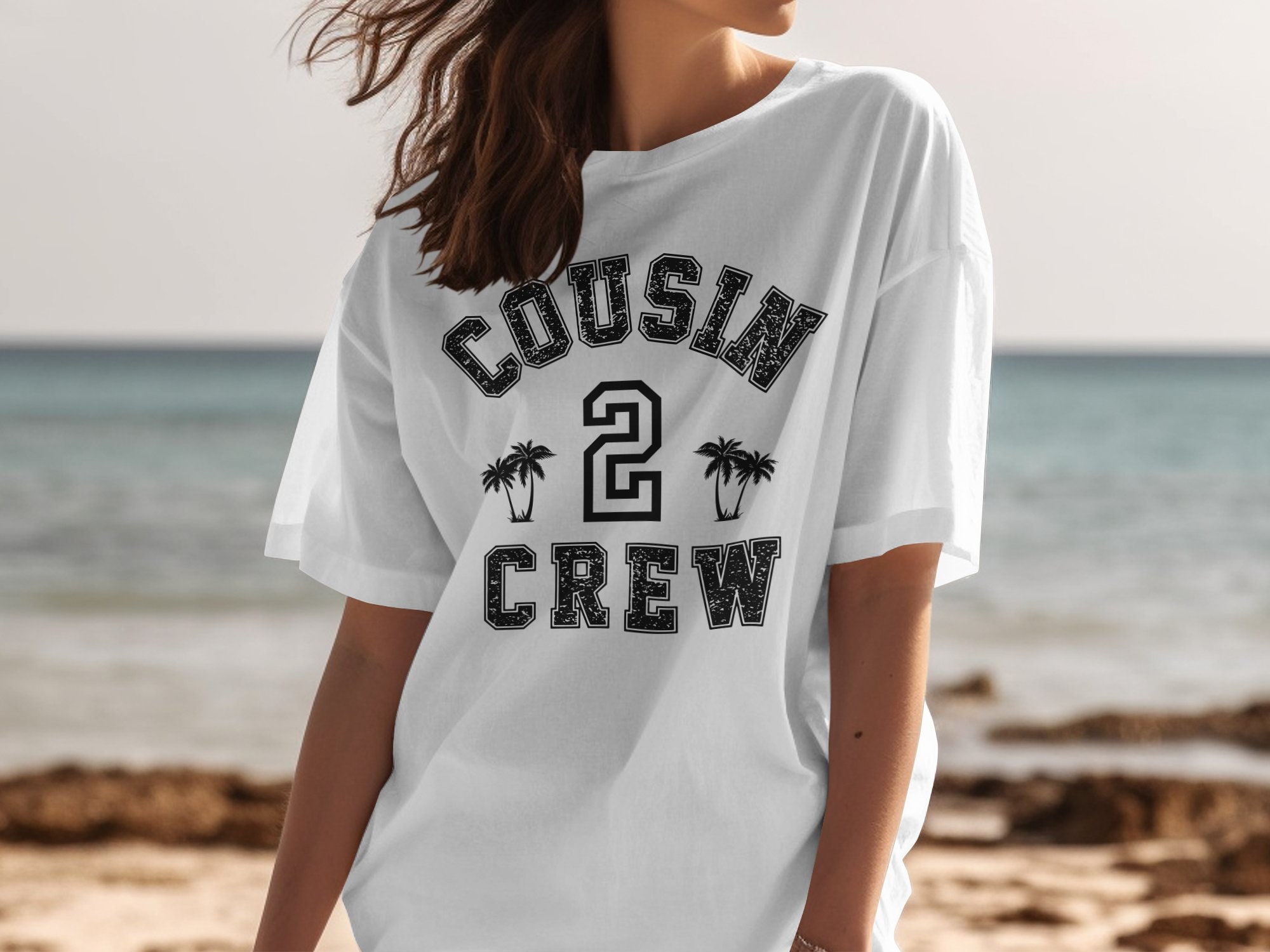 Custom Numbered Cousin Crew Beach Shirts, Vacation Matching Family Tee for Babies, Toddlers 