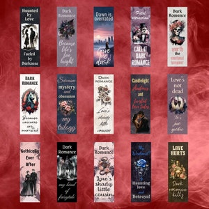 Dark Romance Bookmark PNG Bundle, Gothic Smut Bookmark Sublimate, Smutty Reader PDF Digital Download, Spicy Adult Bookmark Sublimation