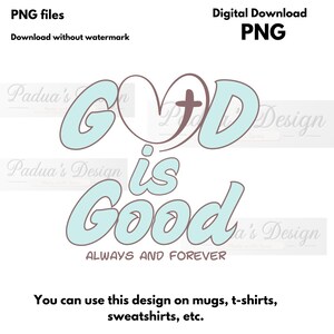 God Is Good PNG: Christian Sublimation Design (Digital Download)