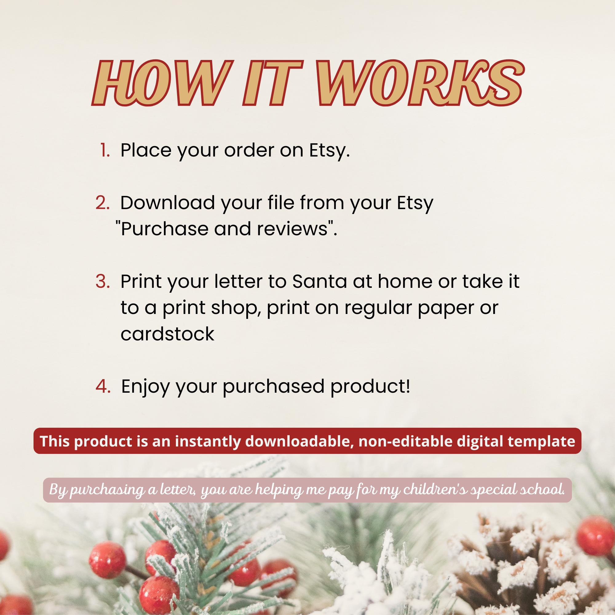 Printable Letter to Santa: Christmas Wish List (PDF) - Etsy