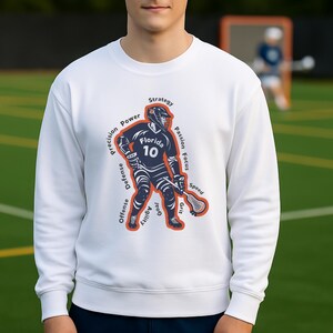 Personalized Lacrosse Sweatshirt: Team Name & Number, Lacrosse Player Gift