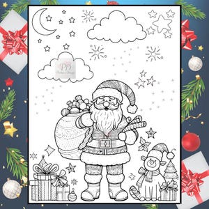 Christmas Coloring Pages, Printable Coloring Pages, Christmas coloring, Christmas Coloring Sheets, Santa Coloring Sheets, Santa Coloring