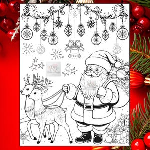 Christmas Coloring Pages, Printable Coloring Pages, Christmas coloring, Christmas Coloring Sheets, Santa Coloring Sheets, Santa Coloring