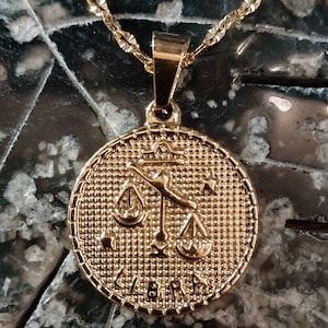Zodiac Coin Astrology Sign Horoscope Charm / Pendant Necklace | Gold Silver | Gift for Her | Birthday Gift For Women | Star Sign Jewelry