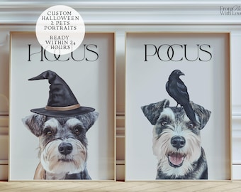 Ritratti di animali domestici personalizzati per Halloween con foto di animali domestici, regalo personalizzato per cani, arte murale personalizzata per animali domestici, cane spettrale, cane di Halloween, regalo per l'autunno, spettrale