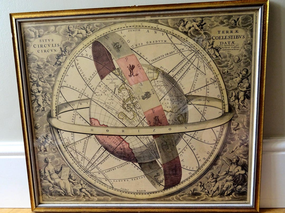 Framed Celestial Chart Print: Andreas Cellarius 1660 - Etsy