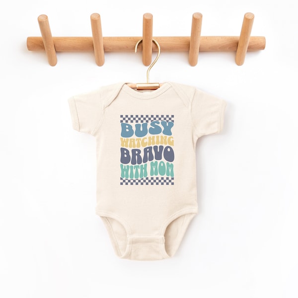 Busy Watching Bravo with Mom Infant Baby Rib Bodysuit, Bravo TV Gifts, Baby Shower, Real Housewives, Vanderpump Rules, Summer House, Kids