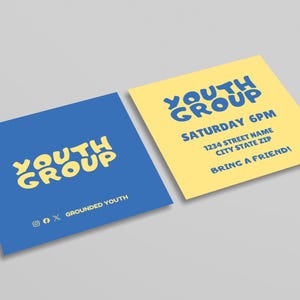 Church Invite Template Editable Design Digital Invitation Card Square Format Canva Youth Ministry Event Modern Welcome Religious Outreach