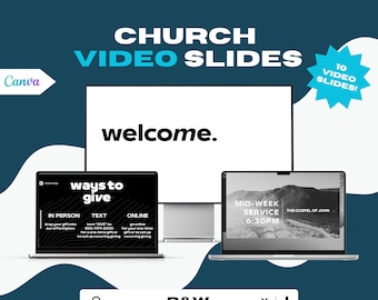Church Video Slides Minimalistic Preservice Announcement Editable Canva Templates Motion Graphics Digital Download 10 Video Slides