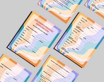 Registration Form, Children's Ministry Data Sheet Printable PDF, US Letter