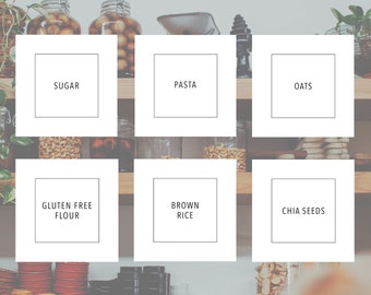 Minimalistic Food Pantry Labels | Digital 24 Count