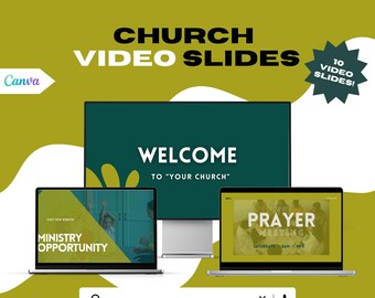 Church Slides Video Announcements Sunday Service Editable Church Canva Templates Worship Graphics Church Slides Digital Download 10 Count