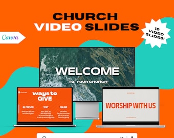 Church Slides For Sunday Service Video Announcement Slides Editable Canva Templates Church Preservice Slides Digital Download 10 Count