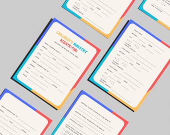 Kid's Ministry Registration Sunday School Sign Up Starter Pack Form Template (PDF Printable)