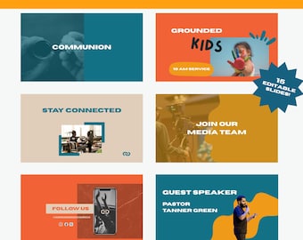 Church Slides Announcements For Sunday Service 15 Count Pre-Service Modern Minimalistic Editable Canva Church Slides Digital Download