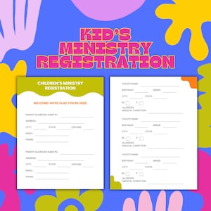Sunday School Registration Form: Kids Ministry Printable (PDF Download)