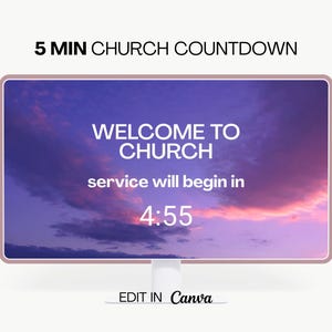 Church Service 5 Minute Countdown Video Background Worship Timer Sunday Service Start Animation Modern Media Ministry Presentation