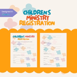 Children&#39;s Ministry Registration Form: Sunday School Printable (PDF Download)