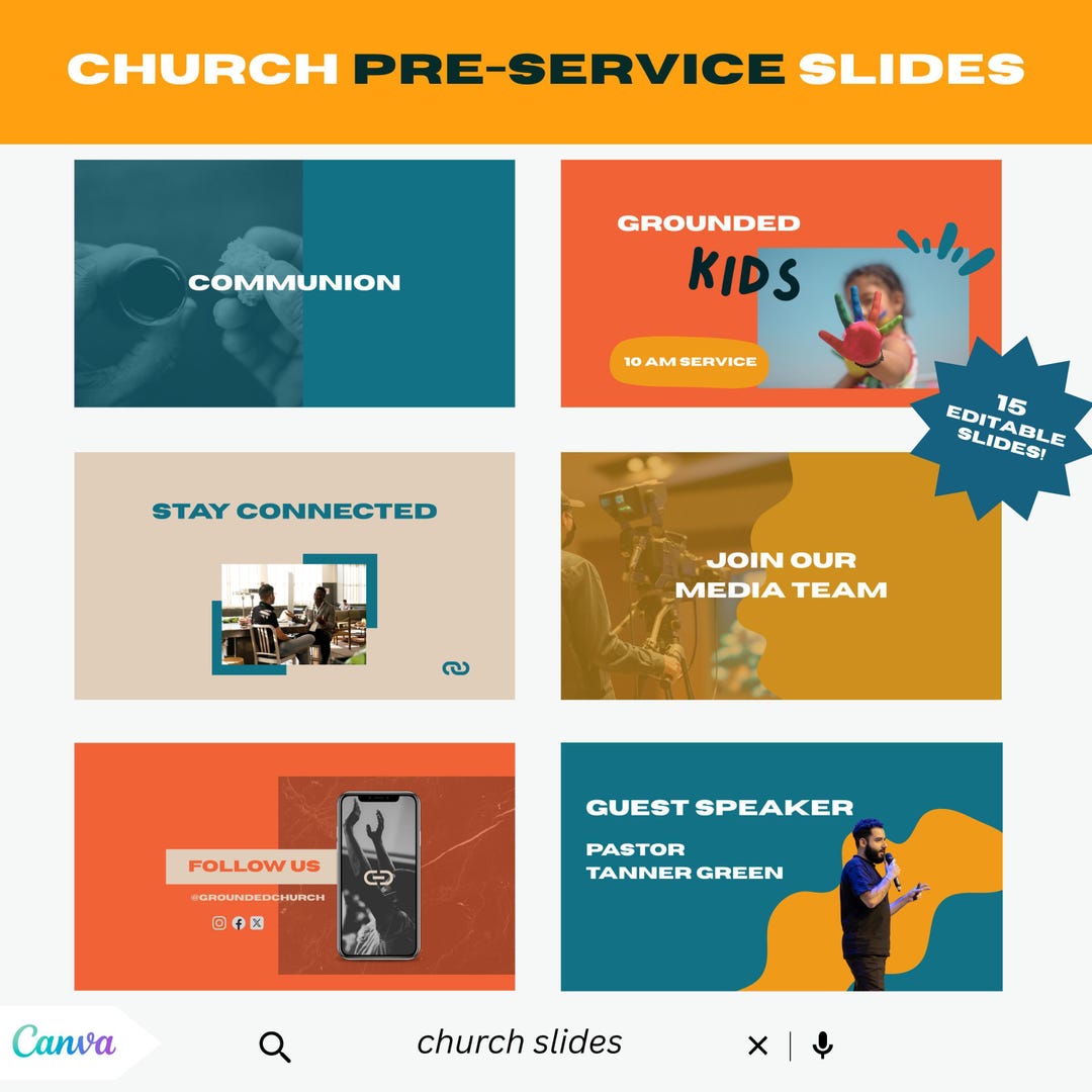 Church Slide Template Digital Download Worship Service Announcement ...
