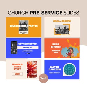 Editable Church Presentation Slides: Modern Canva Templates 15 Slides
