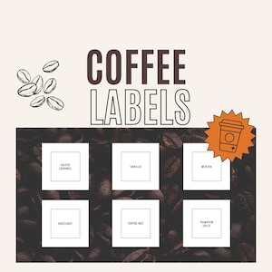 Minimalist Coffee Syrup Labels: 12 Flavor Labels (Instant Download)