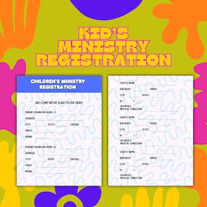 Sunday School Registration Form: Kids Ministry Sign-Up Sheet (PDF Download)