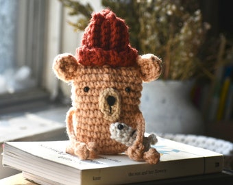 Crocheted Bear Amigurumi: Handmade Acrylic Stuffed Animal Easter
