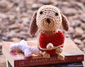 Crocheted Dog Amigurumi: Handmade Acrylic Stuffed Animal