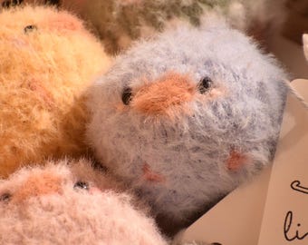Crocheted Fuzzy Baby Chick Plush: Handmade Nylon Amigurumi Easter