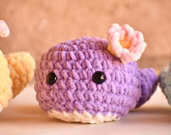 Crocheted Plushie Whale: Handmade Amigurumi Stuffed Animal Easter