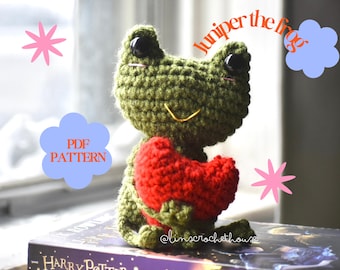 Crochet Heart-Strawberry Frog  Amigurumi Pattern: Valentine's Day (Digital PDF Download) Easter